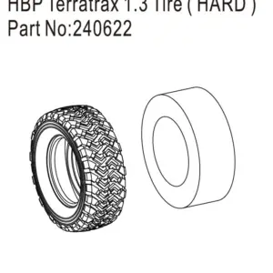 Hobby Plus HBP Terratrax 1.3" Tire, Hard (HBP240622)