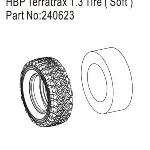 Hobby Plus HBP Terratrax 1.3" Tire, Soft (HBP240623)