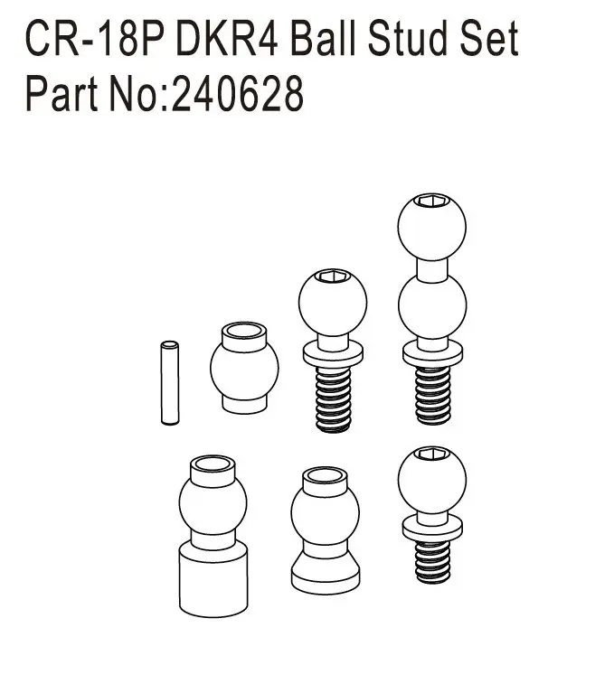 Hobby Plus CR18P DKR4 Ball Stud Set (HBP240628)