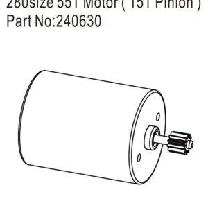 Hobby Plus 280size 55T Motor w/15T Pinion (HBP240630)