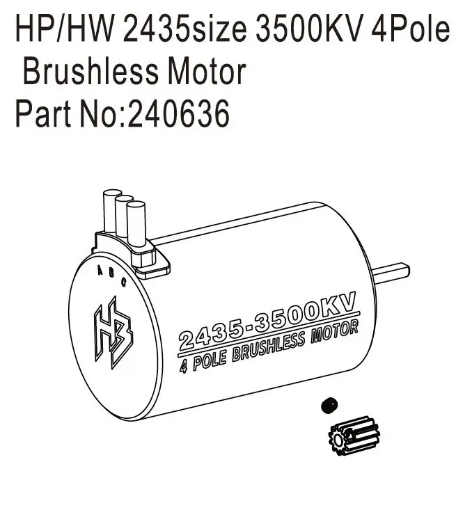 Hobby Plus HP/HW 2435size 3500KV 4-Pole Brushless Motor (HBP240636)