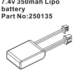 Hobby Plus 7.4V 350mAh LiPo Battery (HBP250135)