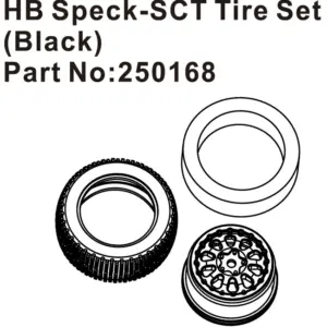 Hobby Plus HB Speck-SCT Tire Set ( Black ) (HBP250168)