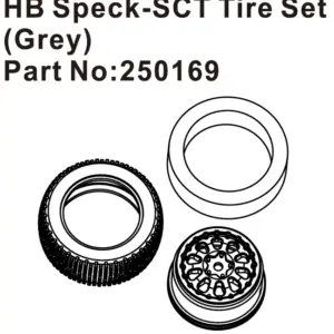 Hobby Plus HB Speck-SCT Tire Set ( Grey ) (HBP250169)