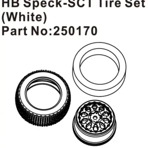 Hobby Plus HB Speck-SCT Tire Set ( White ) (HBP250170)