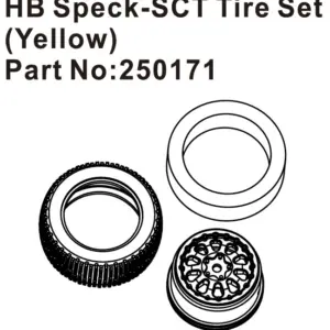 Hobby Plus HB Speck-SCT Tire Set ( Yellow ) (HBP250171)