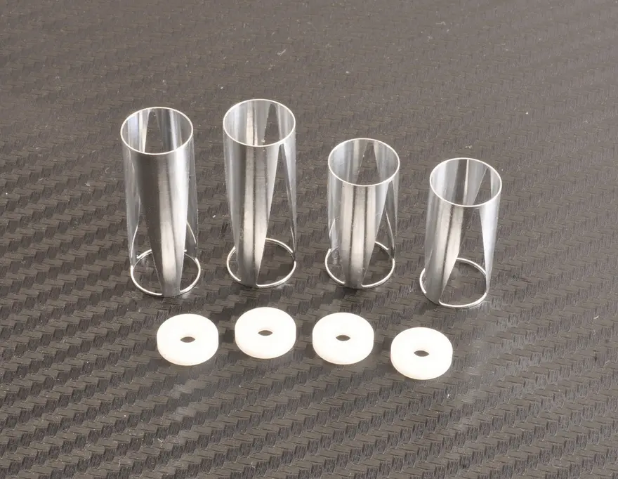 Team C Shock inlay and shock piston f/r (2) 14mm Big Bore shocks (TU0468)