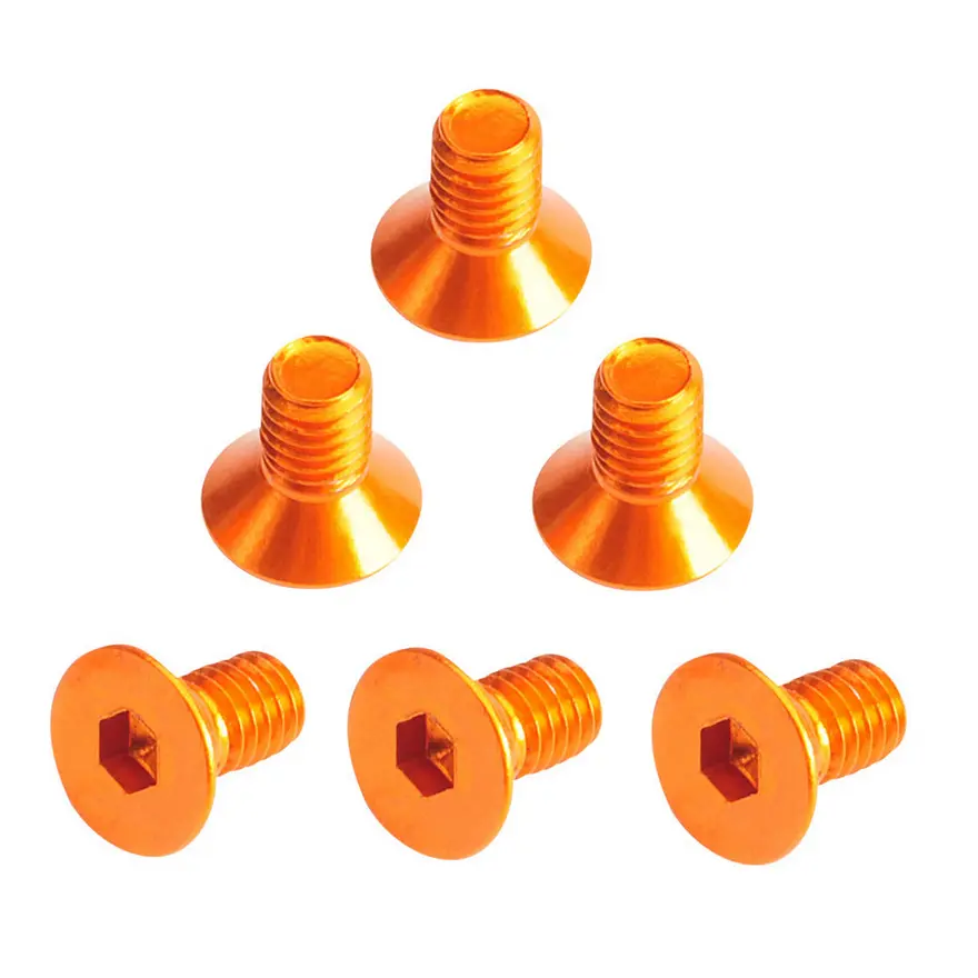 Team C Flat Head Hex Screw orange 3x6mm (6) (TU1036)
