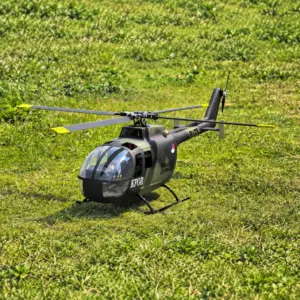 FLISHRC BO105 camouflage 500-class scale RC helicopter in Koninklijke Luchtmacht KFOR olive-drab livery
