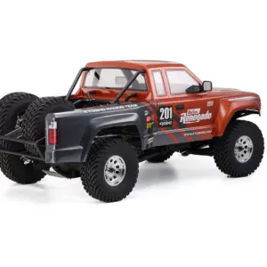Kyosho Outlaw Renegade Pro Kit 1:10 2WD electric pickup truck, rear three-quarter view showing the spare tyres