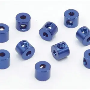 LRP Alu.Knurled Collar (blue) (10pcs.) - S8 Team