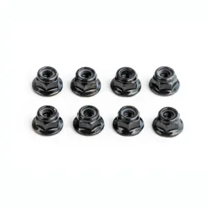 UDI RC M4 Hex Flanged Lock Nut, (8pcs), Black