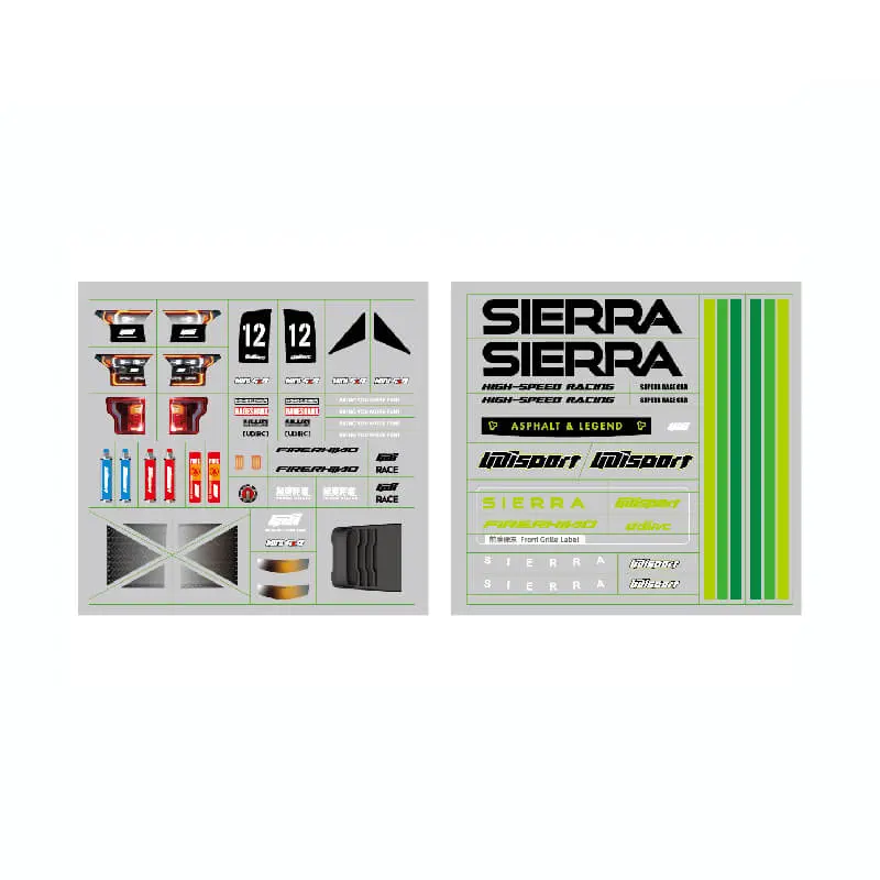 UDI RC Sierra Decal (Fluoro Green)